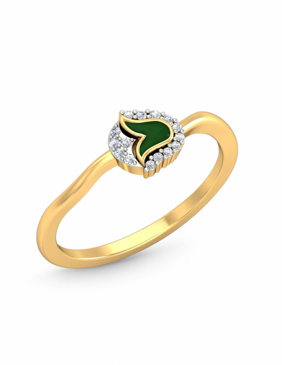 Anillo 10 k de oro amarillo zirconia brillante