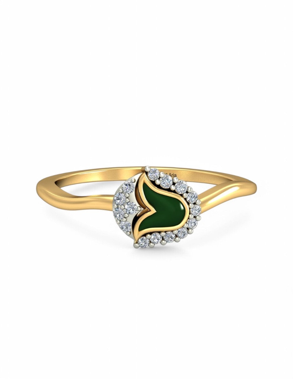 Anillo 10 k de oro amarillo zirconia brillante 2