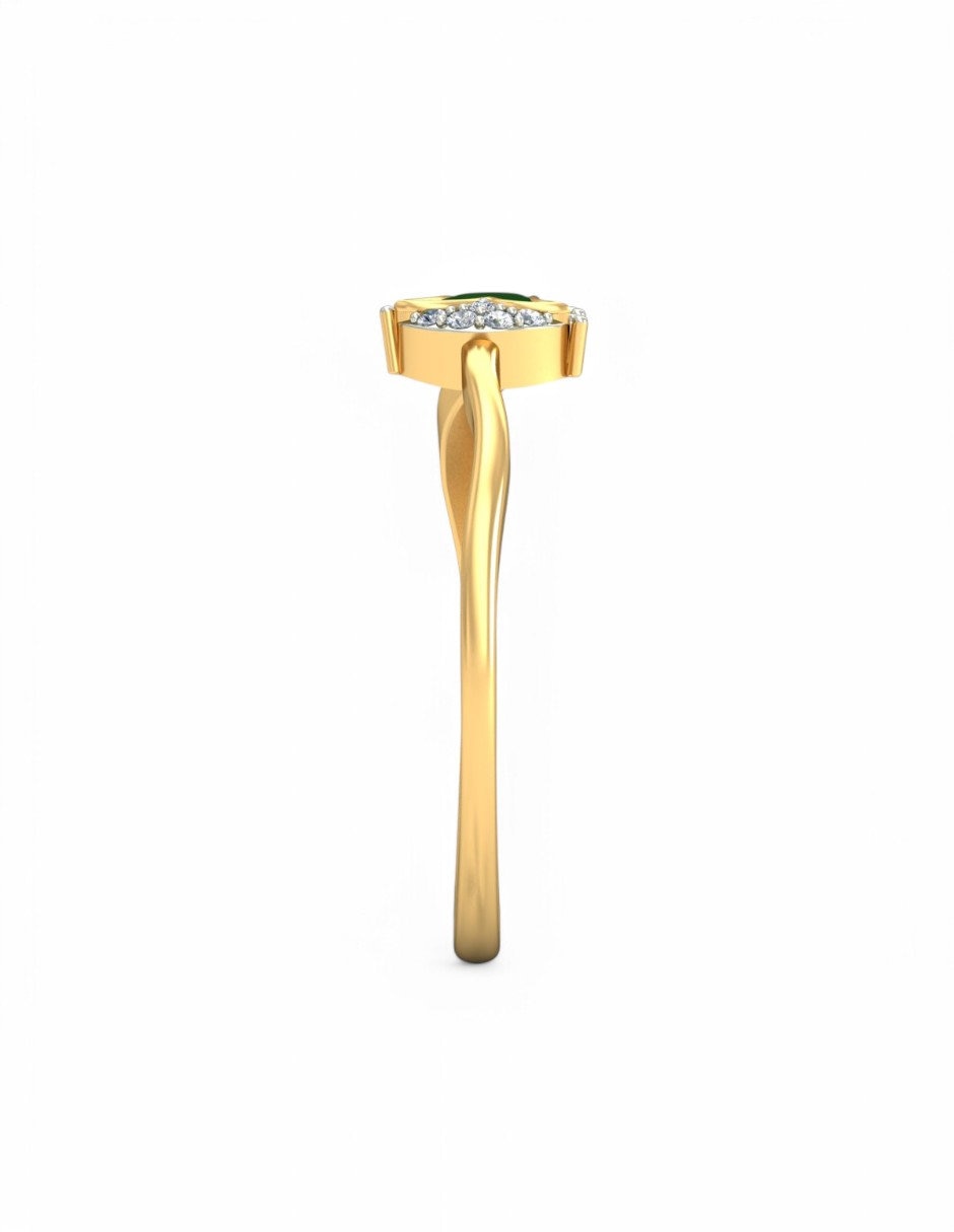 Anillo 10 k de oro amarillo zirconia brillante 3