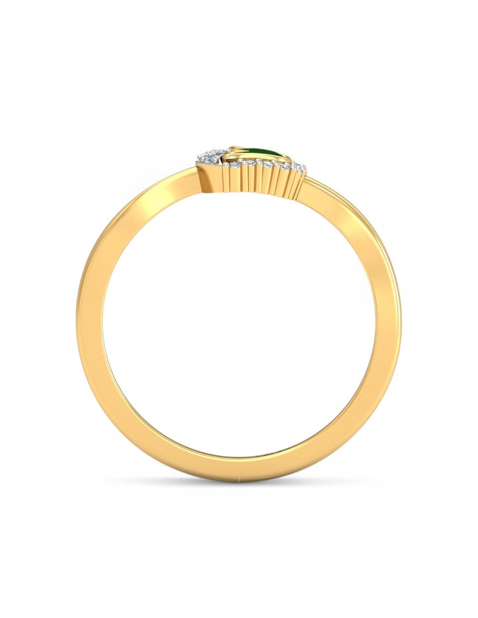 Anillo 10 k de oro amarillo zirconia brillante 4