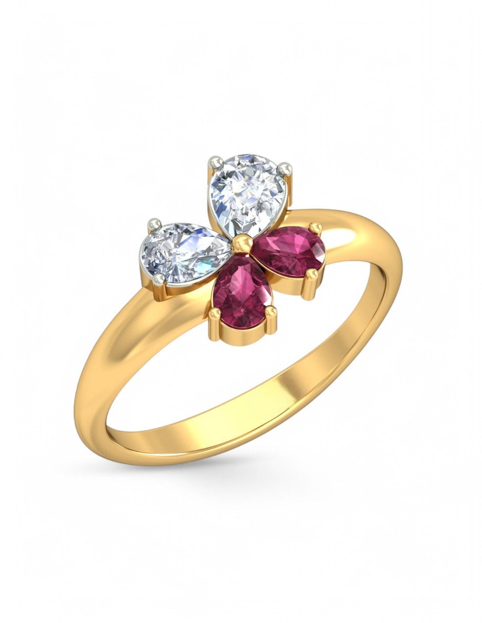 Anillo 10 k de oro amarillo zirconia brillante