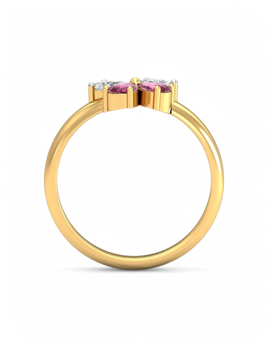 Anillo 10 k de oro amarillo zirconia brillante 4