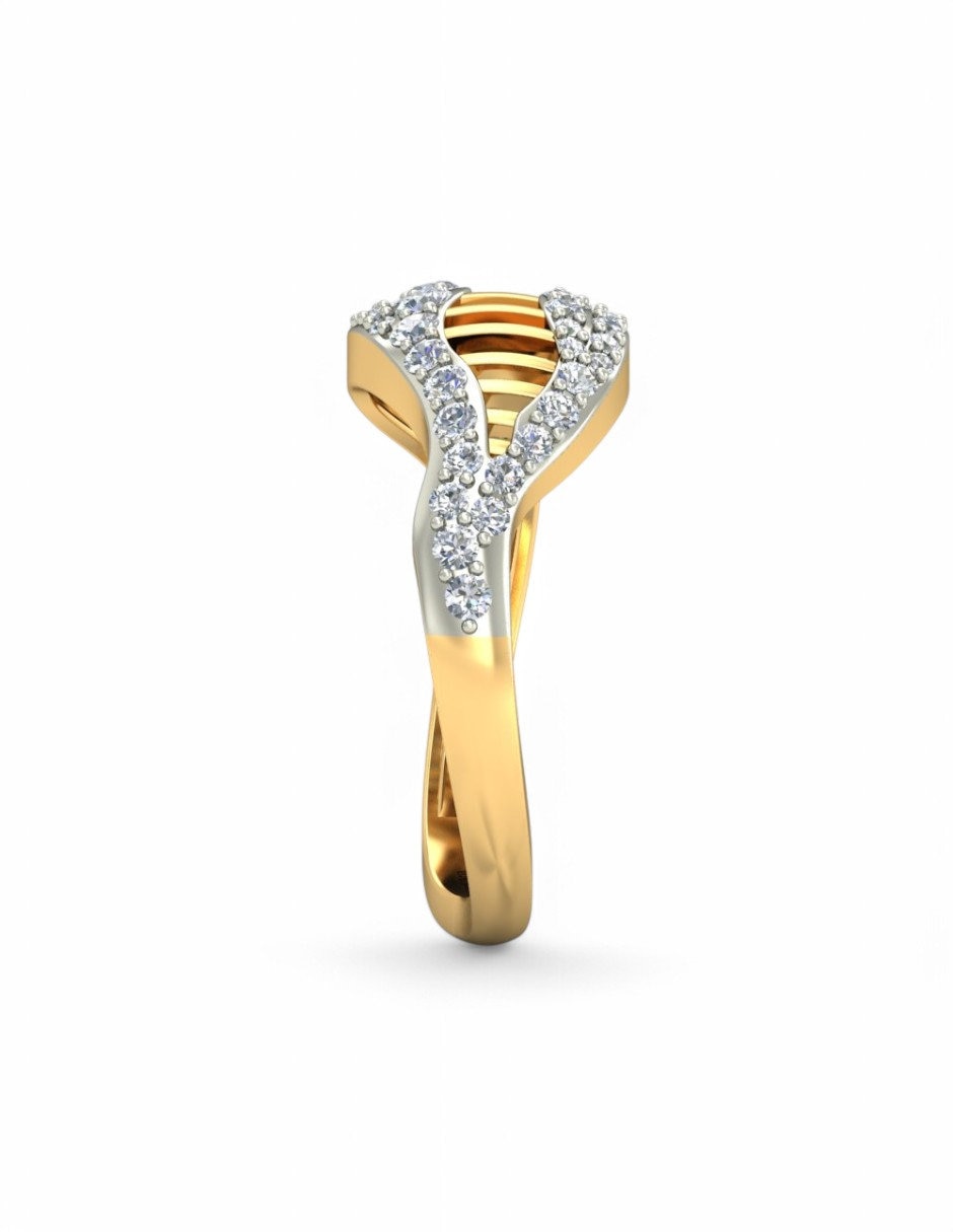 Anillo 10 k de oro amarillo zirconia brillante 3