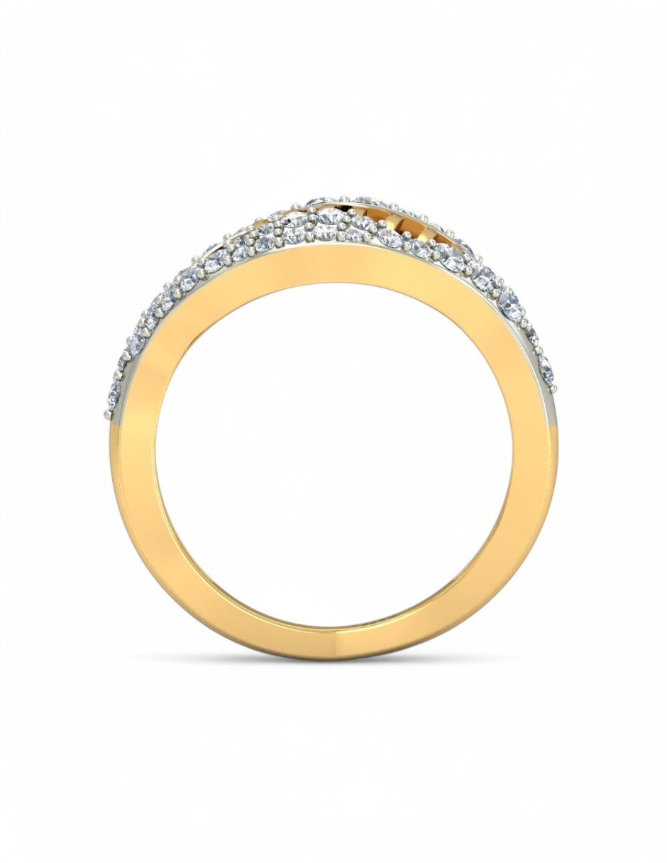 Anillo 10 k de oro amarillo zirconia brillante 4