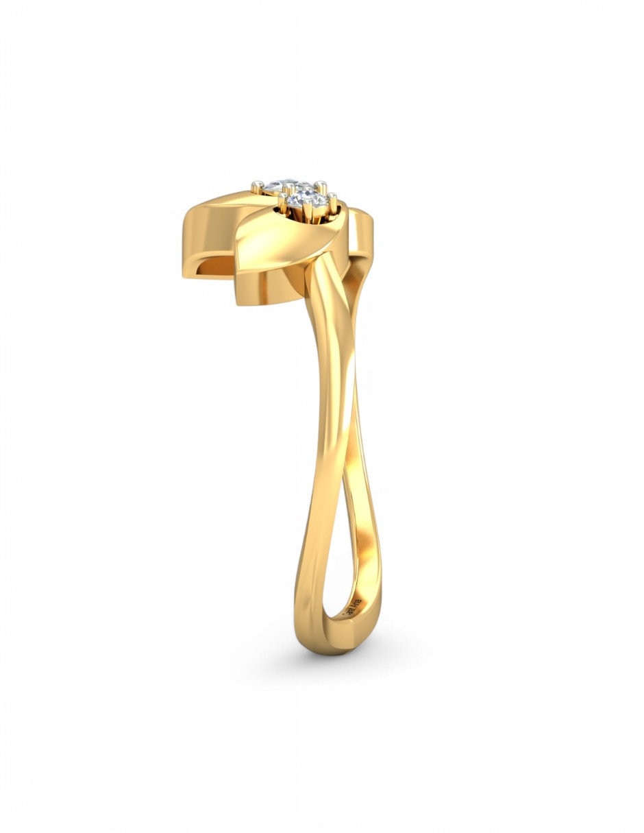 Anillo 10 k de oro amarillo zirconia brillante 3