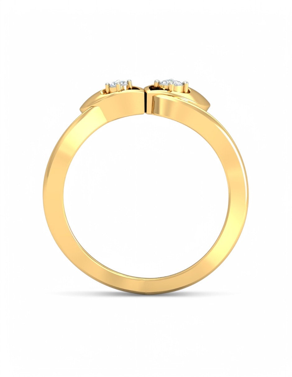 Anillo 10 k de oro amarillo zirconia brillante 4