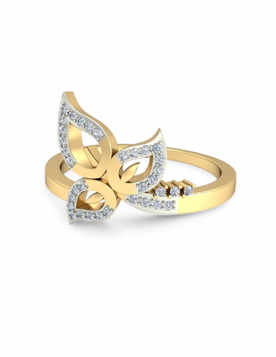 Anillo 10 k de oro amarillo zirconia brillante 2