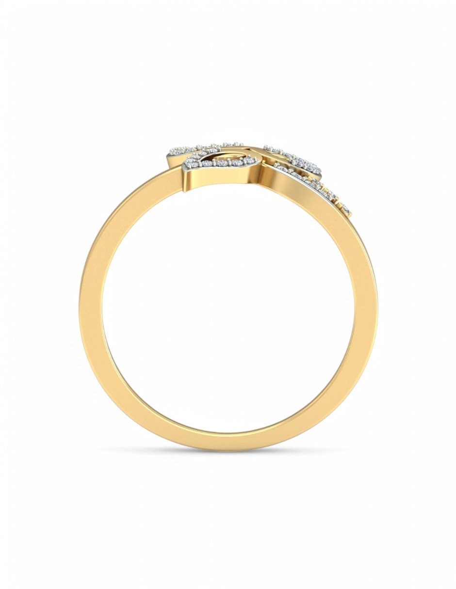Anillo 10 k de oro amarillo zirconia brillante 5