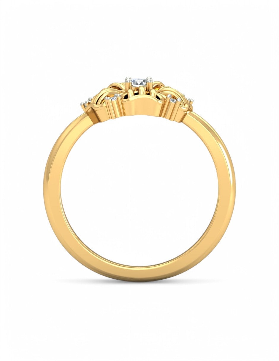 Anillo 10 k de oro amarillo zirconia brillante 2