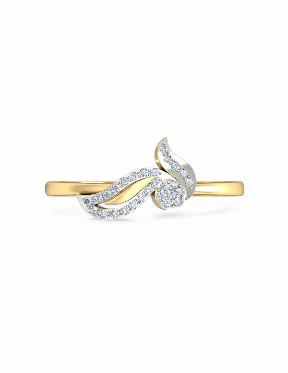 Anillo 10 k de oro amarillo zirconia brillante 3