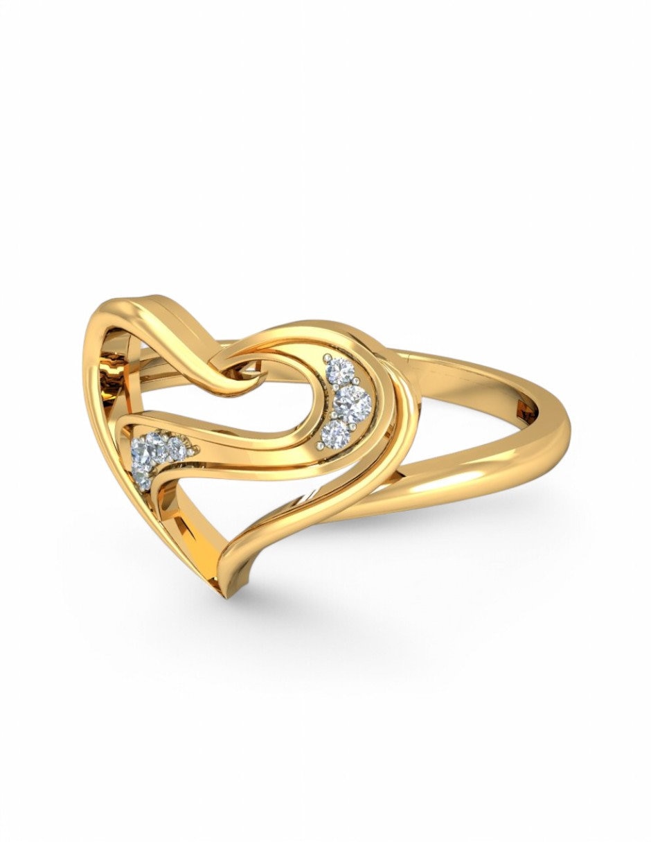 Anillo 10 k de oro amarillo zirconia brillante 2