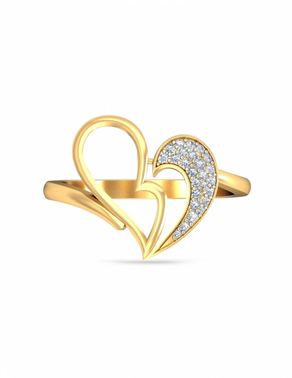 Anillo 10 k de oro amarillo zirconia brillante 2