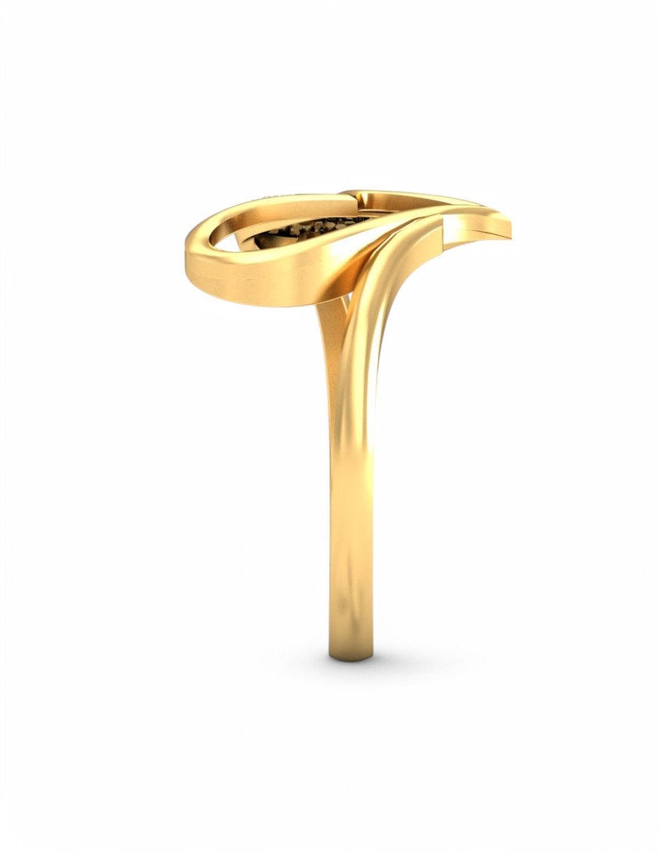 Anillo 10 k de oro amarillo zirconia brillante 3