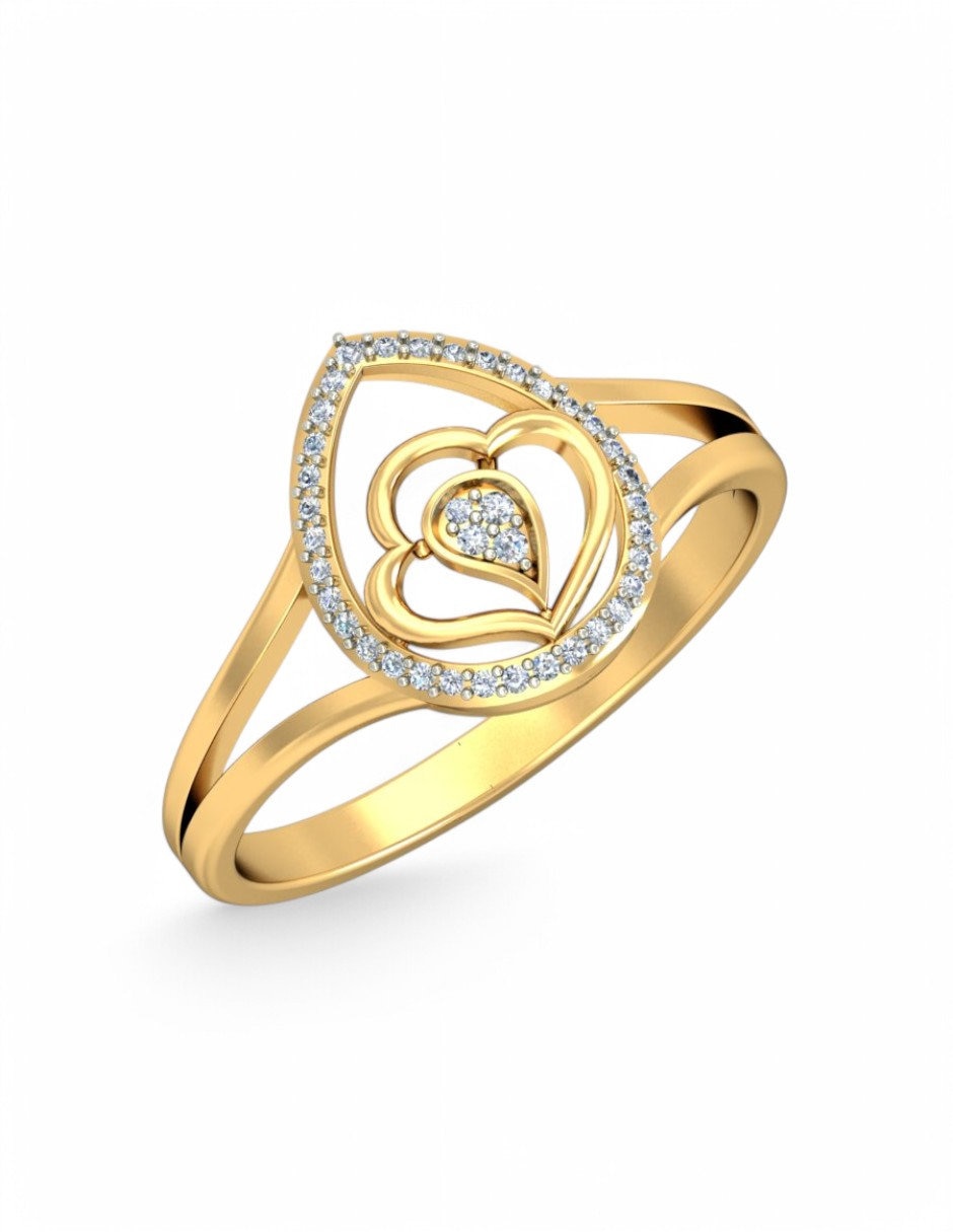 Anillo 10 k de oro amarillo zirconia brillante