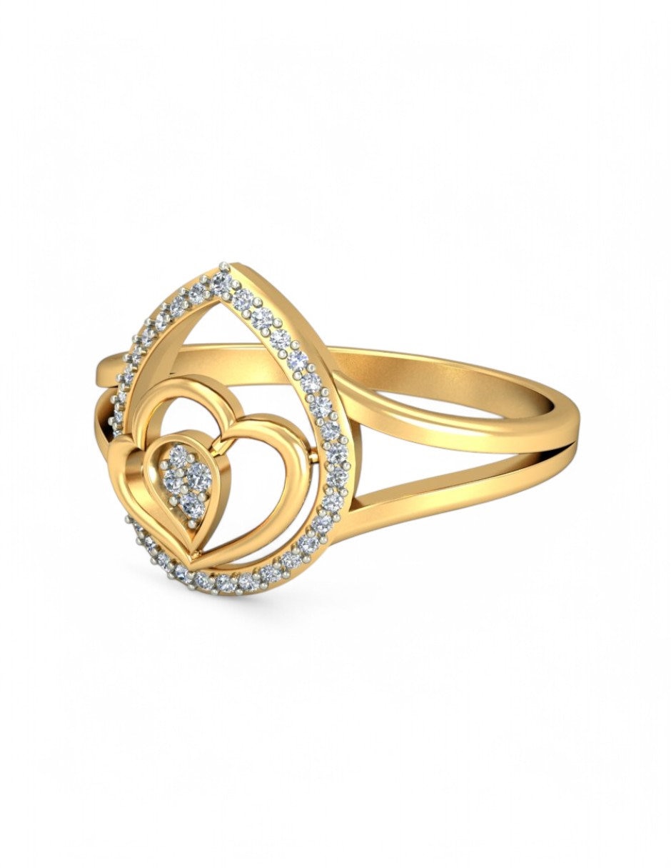 Anillo 10 k de oro amarillo zirconia brillante 2
