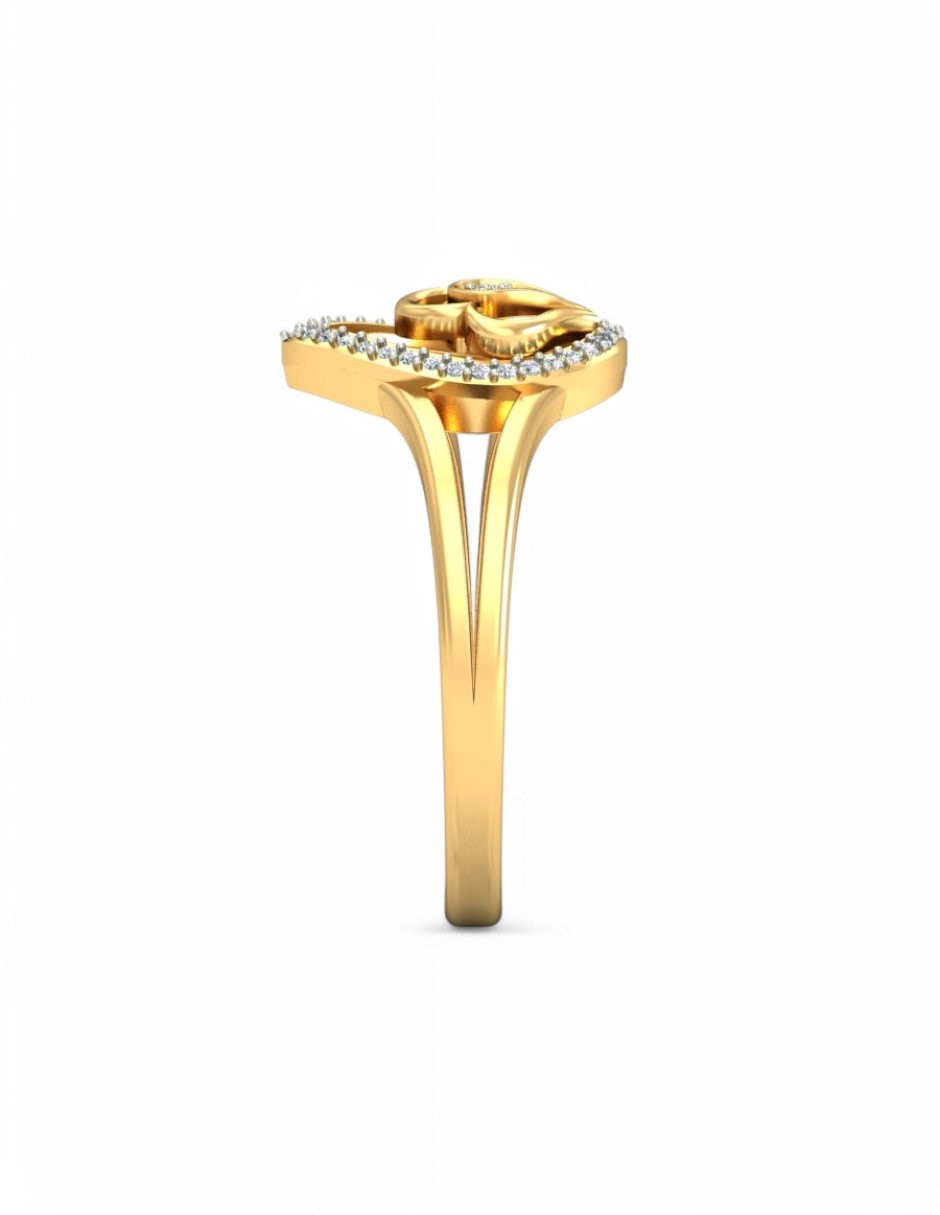 Anillo 10 k de oro amarillo zirconia brillante 4