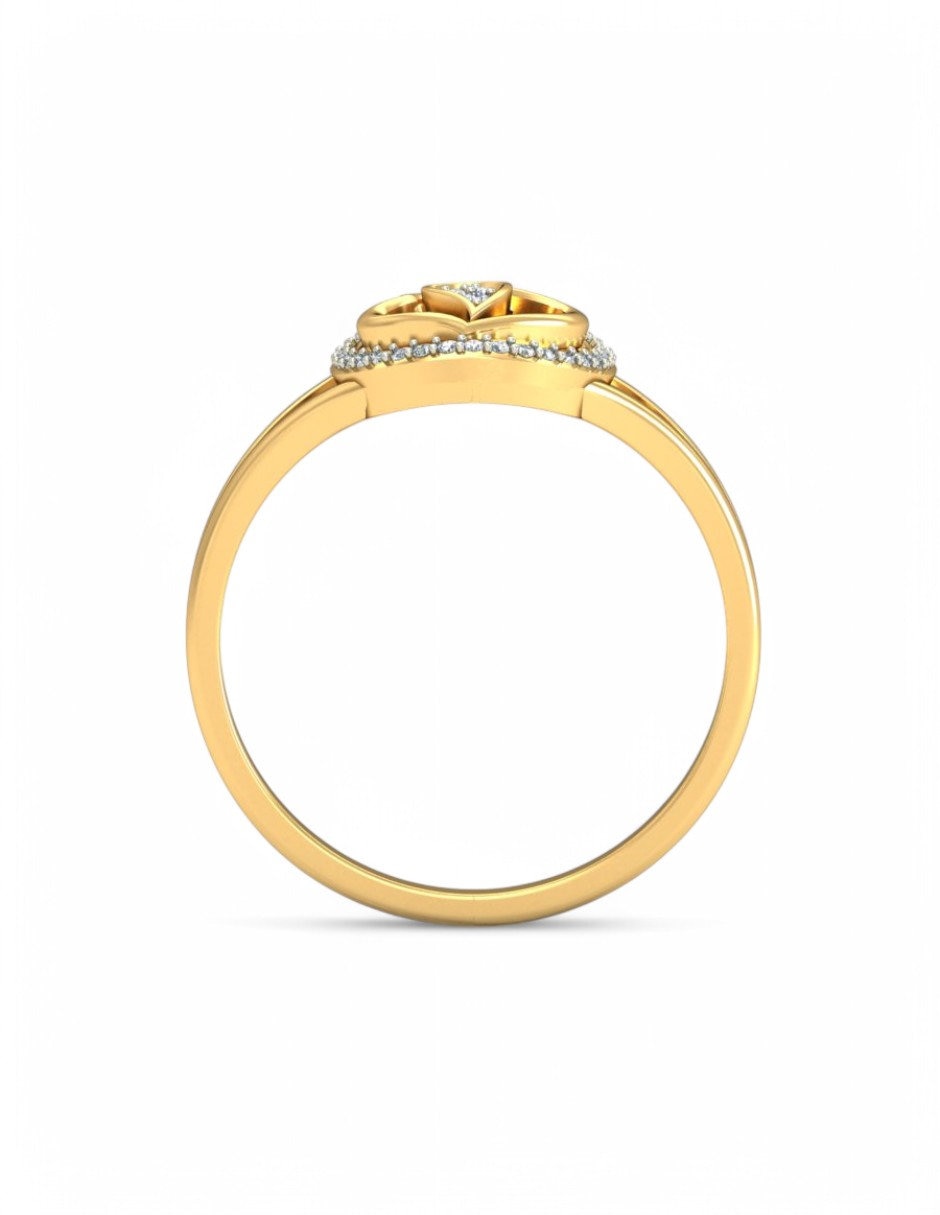 Anillo 10 k de oro amarillo zirconia brillante 5