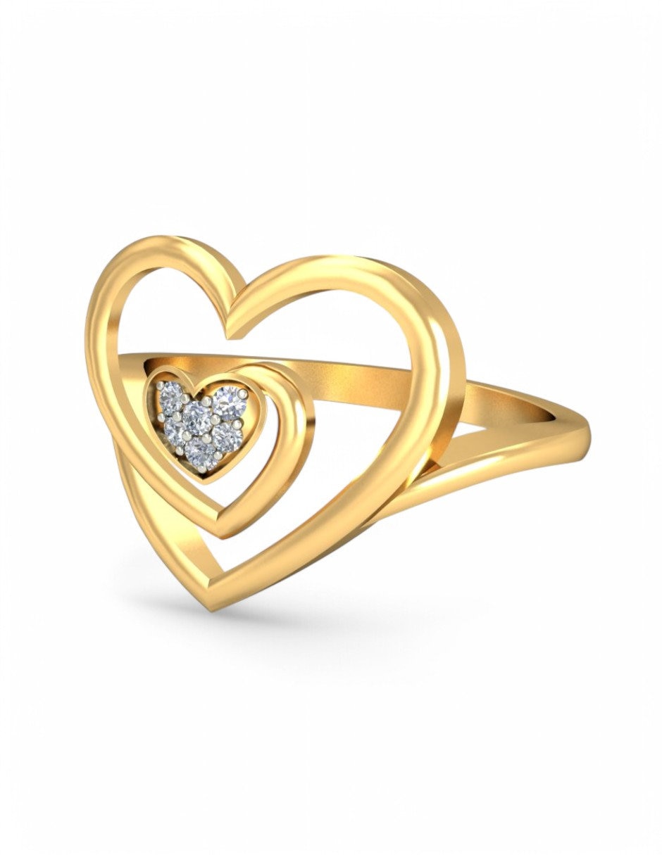 Anillo 10 k de oro amarillo zirconia brillante 2