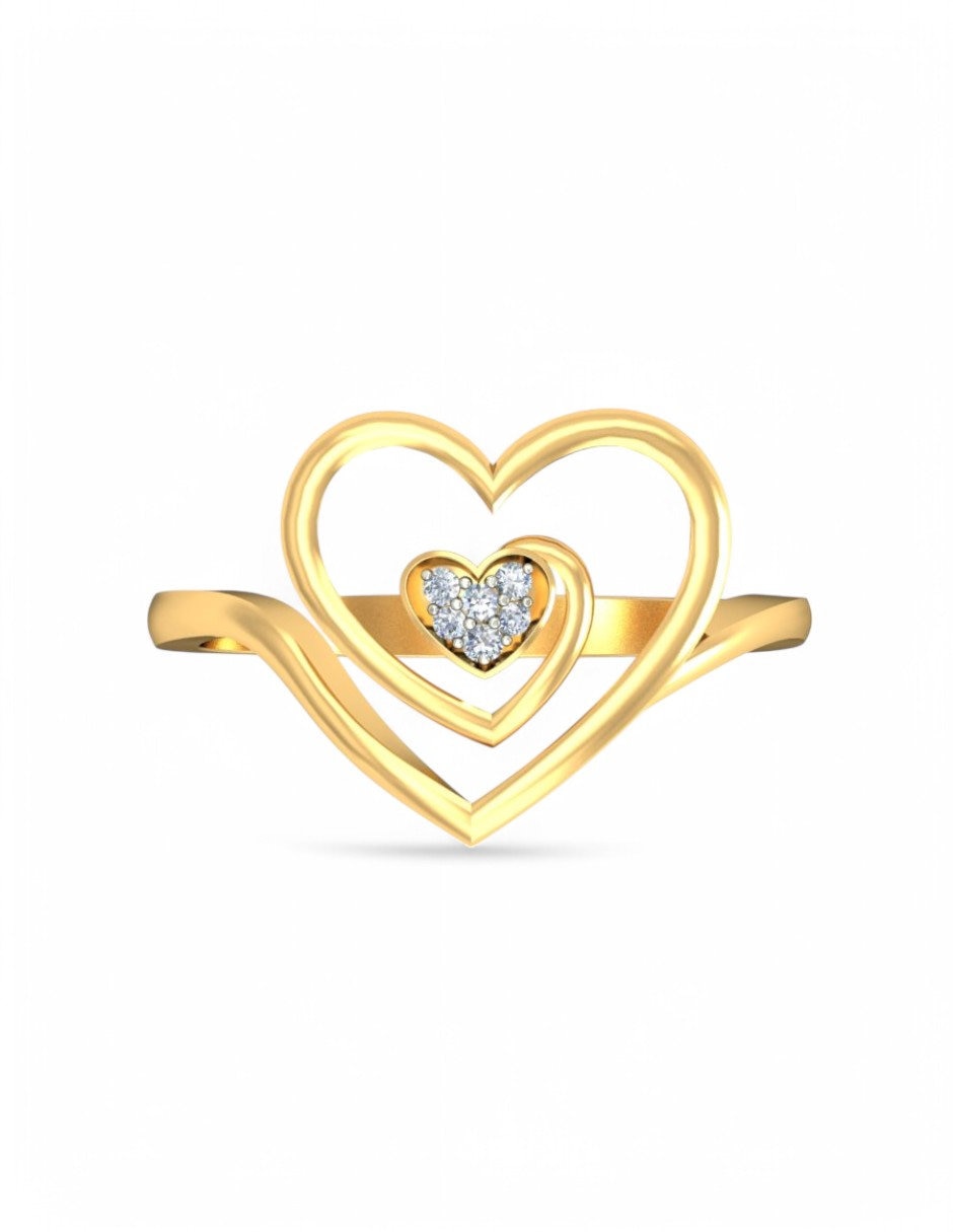 Anillo 10 k de oro amarillo zirconia brillante 3