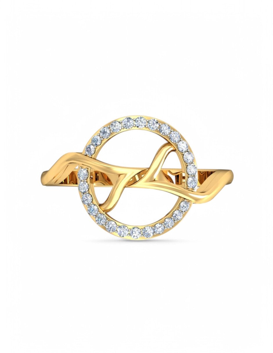Anillo 10 k de oro amarillo zirconia brillante 3