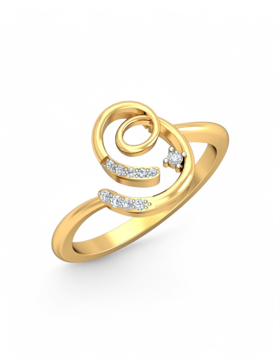 Anillo 10 k de oro amarillo zirconia brillante
