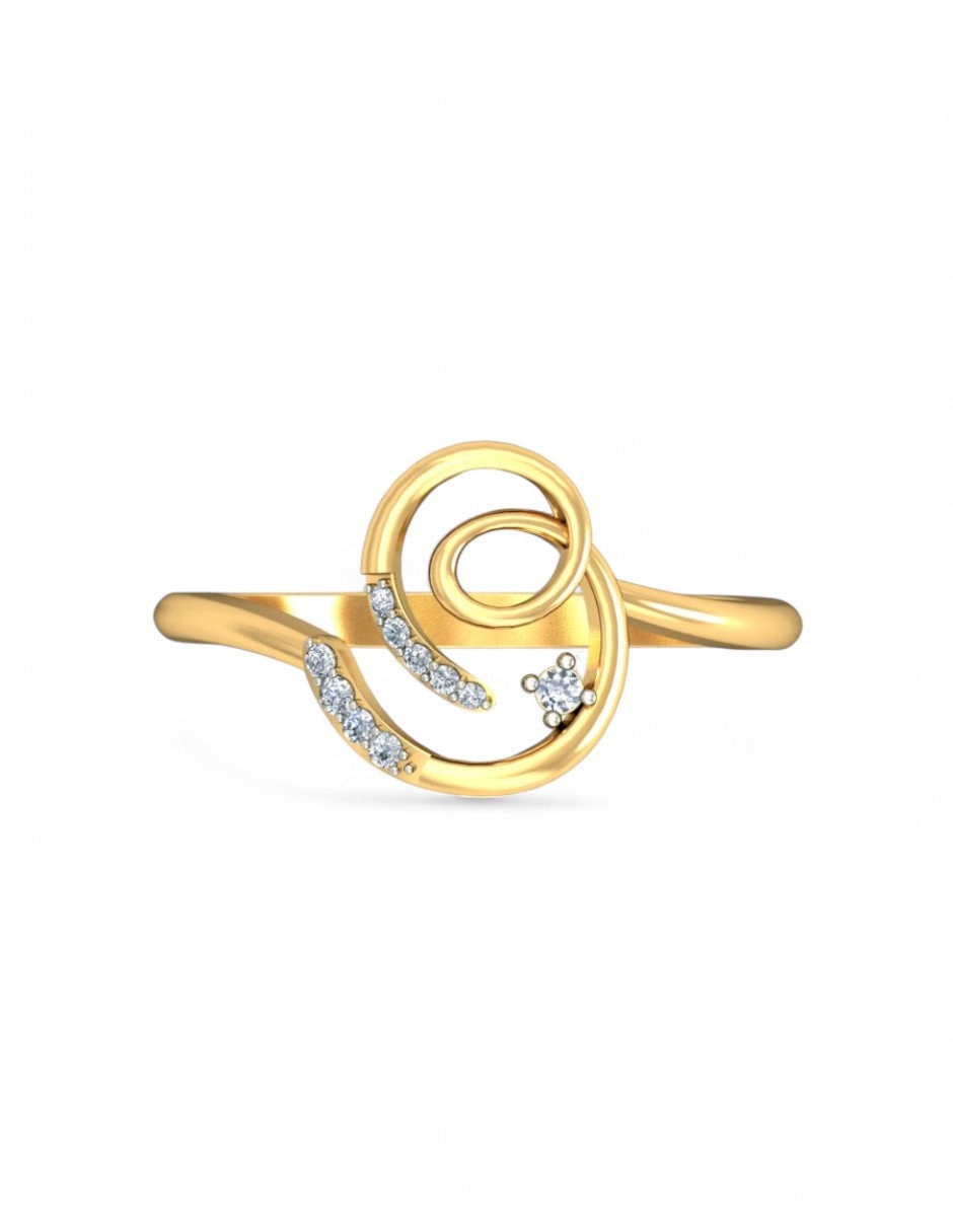 Anillo 10 k de oro amarillo zirconia brillante 3