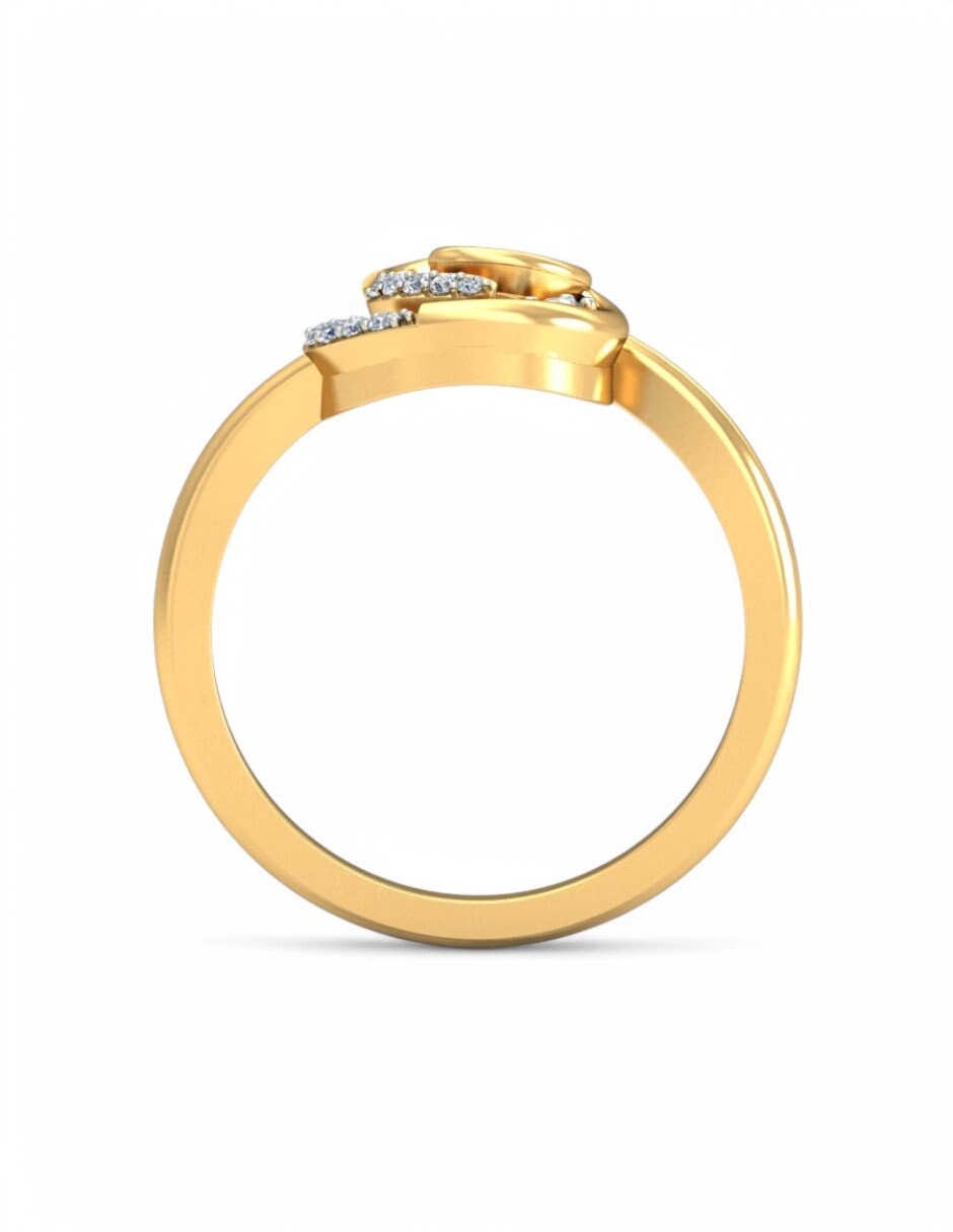 Anillo 10 k de oro amarillo zirconia brillante 5