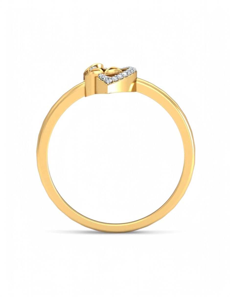 Anillo 10 k de oro amarillo zirconia brillante 5