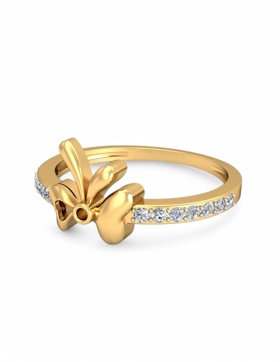 Anillo 10 k de oro amarillo zirconia brillante 2