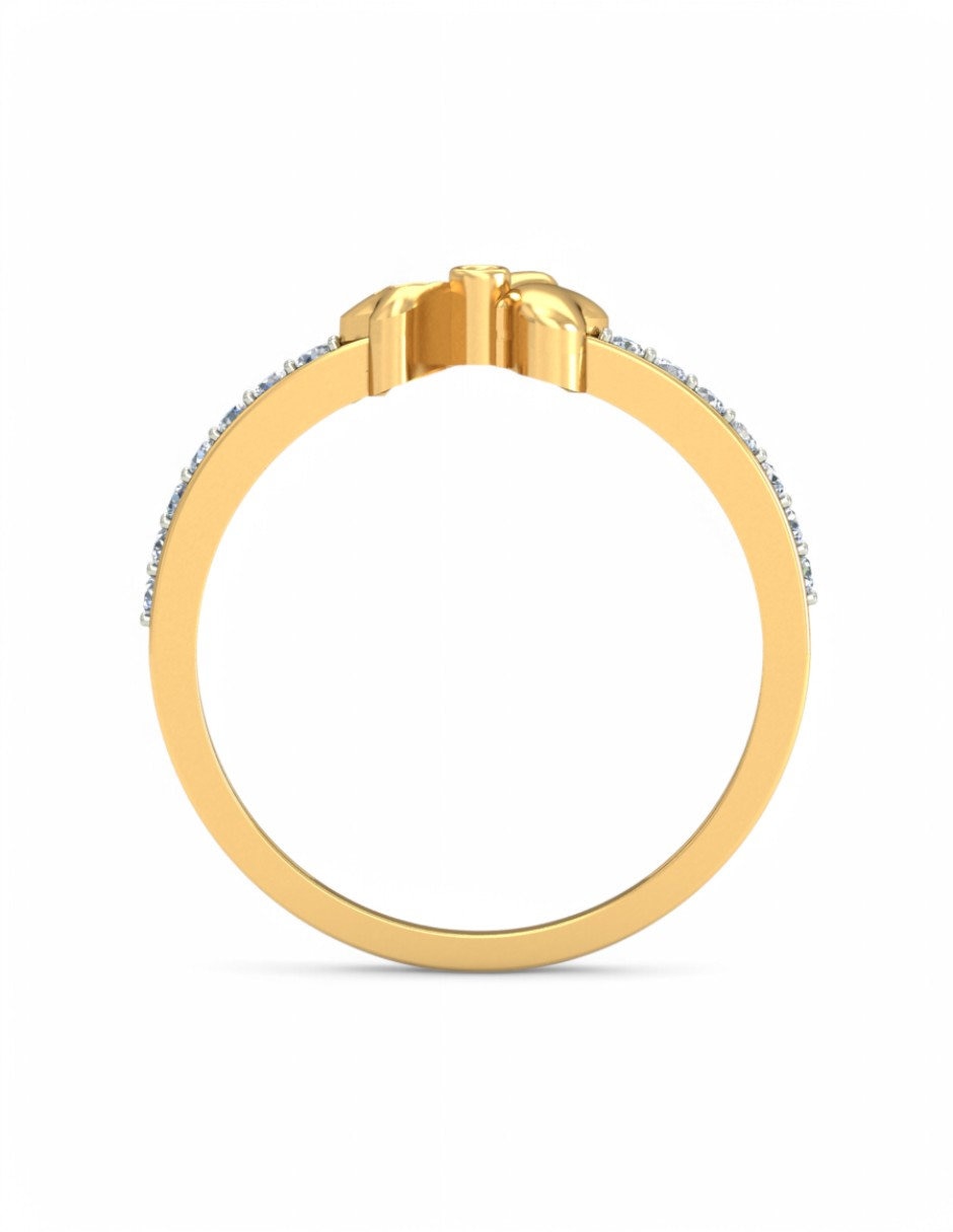 Anillo 10 k de oro amarillo zirconia brillante 5