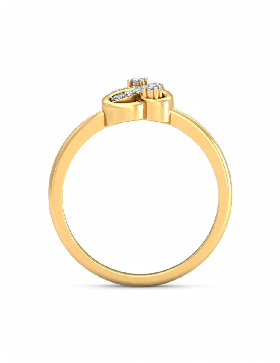 Anillo 10 k de oro amarillo zirconia brillante 5