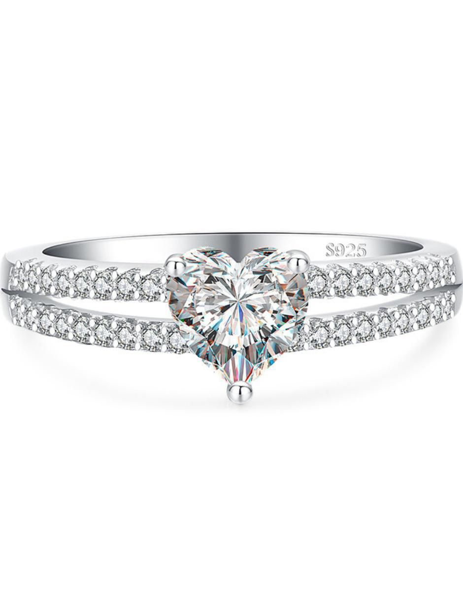 Anillo de corazón Infinity of Love P 925 de plata zirconia cúbica brillante