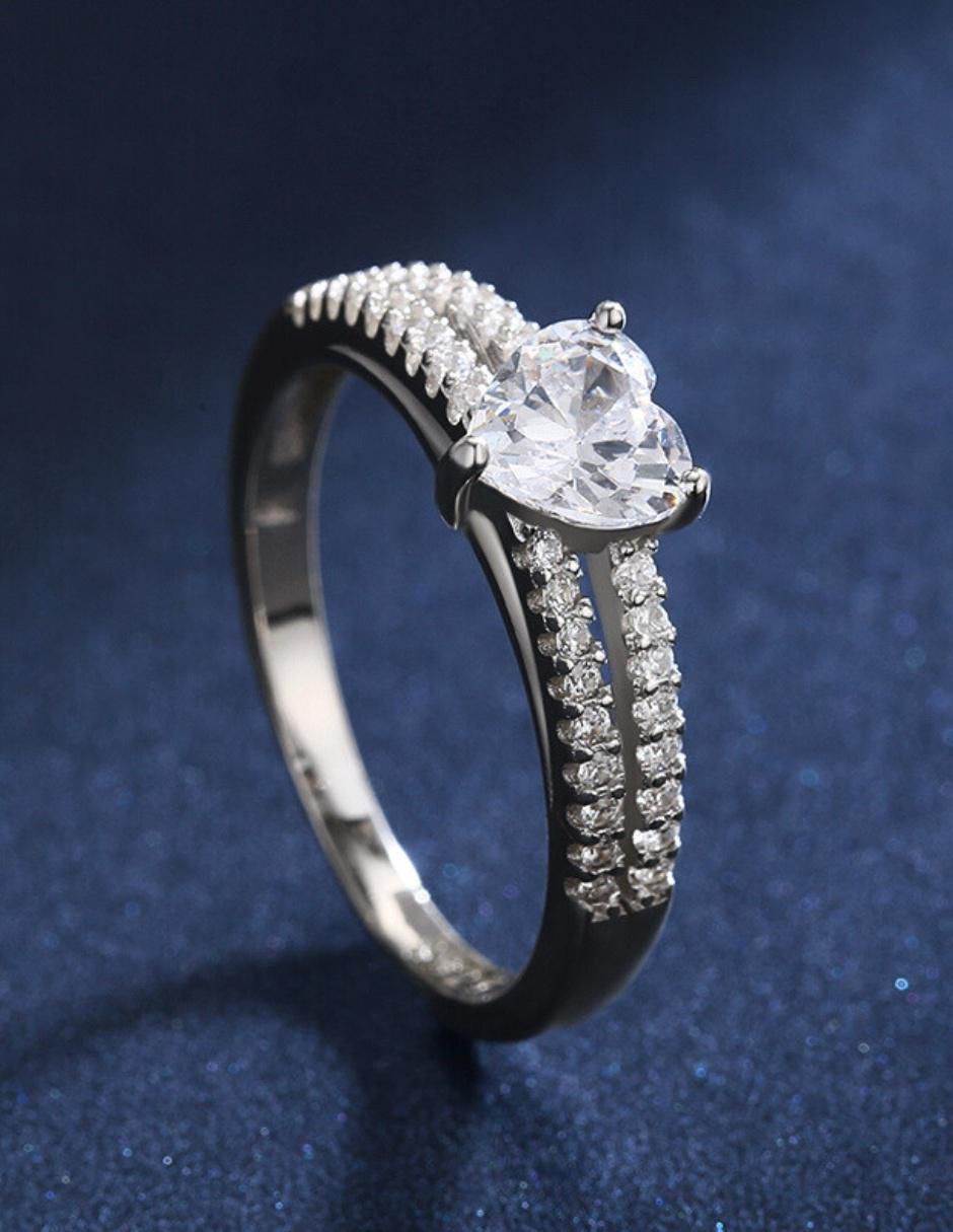 Anillo de corazón Infinity of Love P 925 de plata zirconia cúbica brillante 5
