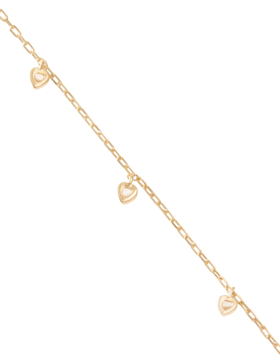 Pulsera de oro con zirconia 14 K acabado pulido 2