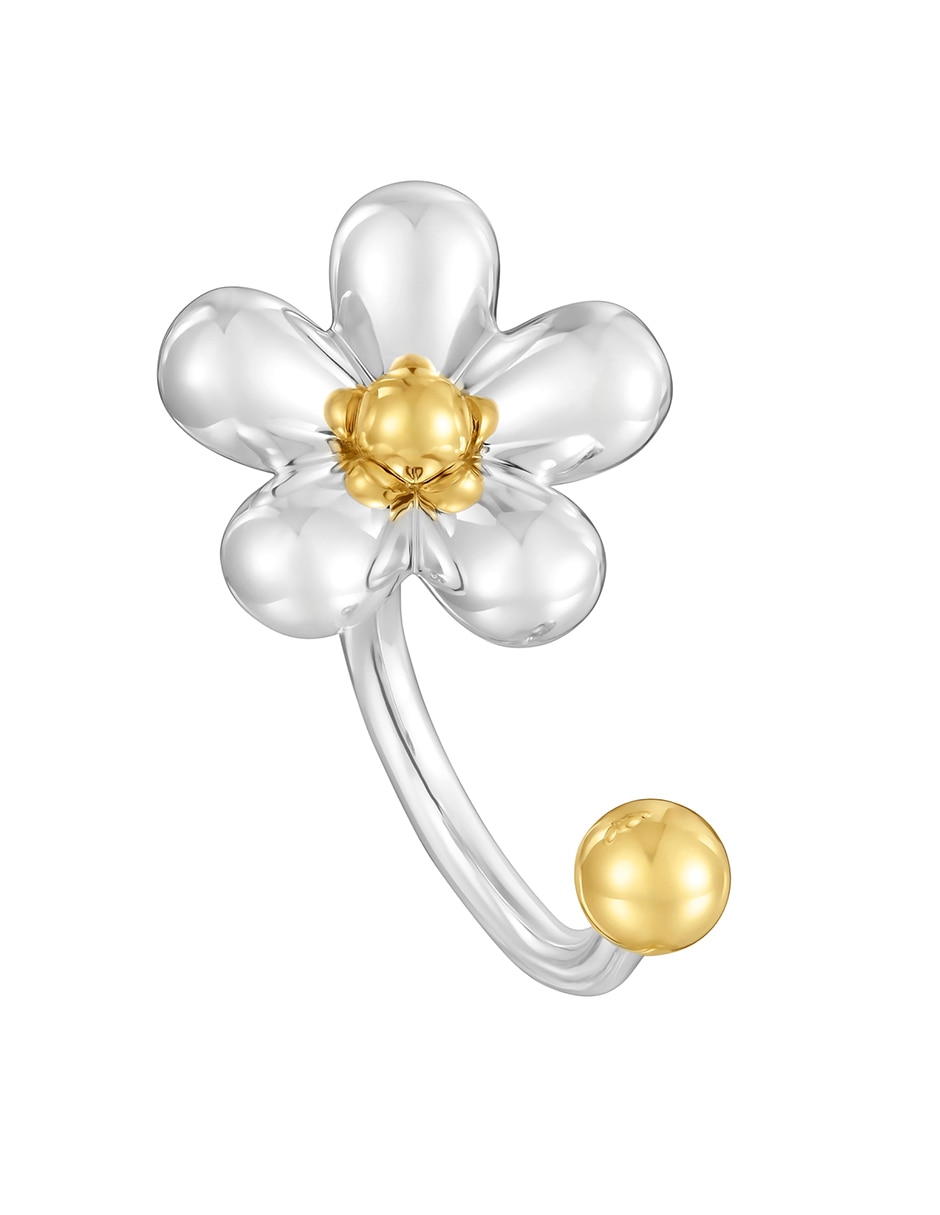 Anillo de flor Daisy de plata P 925 con acabado baño de oro 1