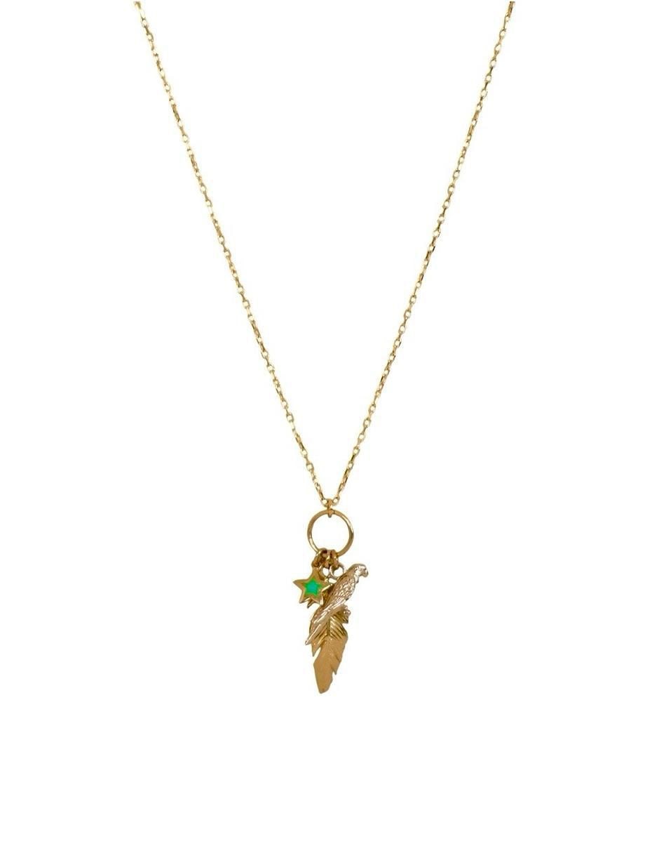 Collar de pluma de oro 10 K