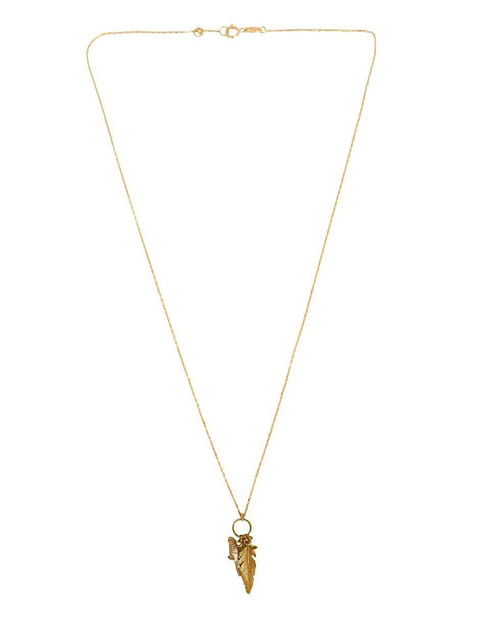 Collar de pluma de oro 10 K 2
