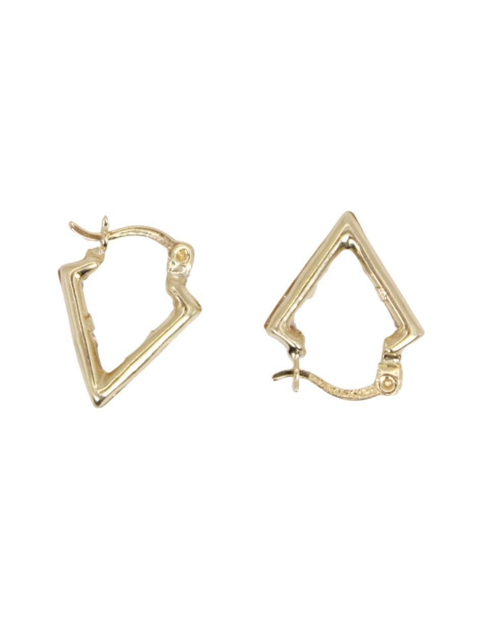 Arracadas triangulares de oro amarillo con acabado pavé zirconia 2