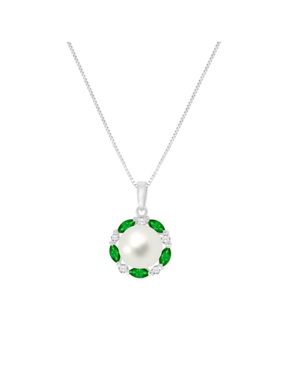 Colgante Y Dije redondo coco de oro blanco 14 K
