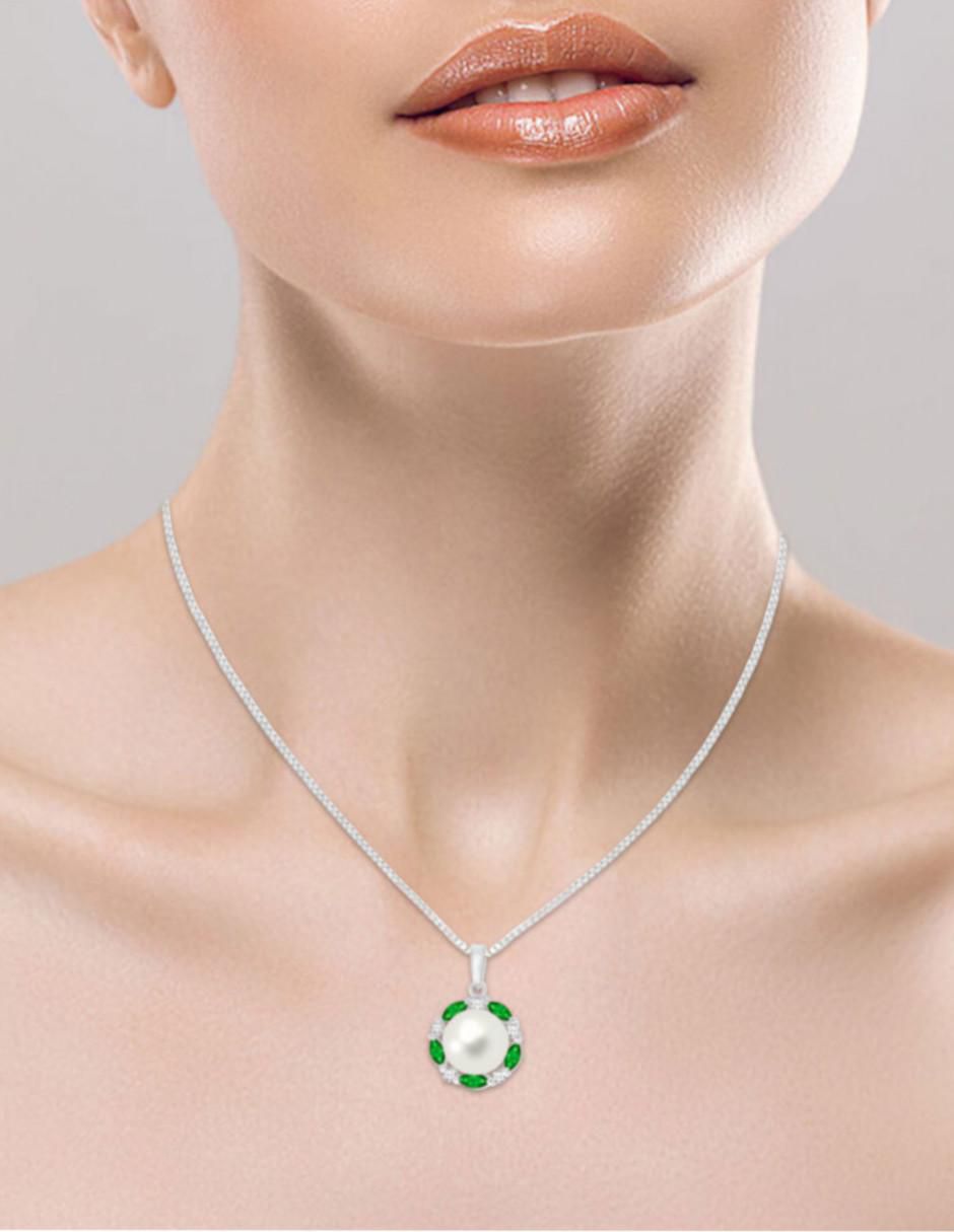 Colgante Y Dije redondo coco de oro blanco 14 K 2