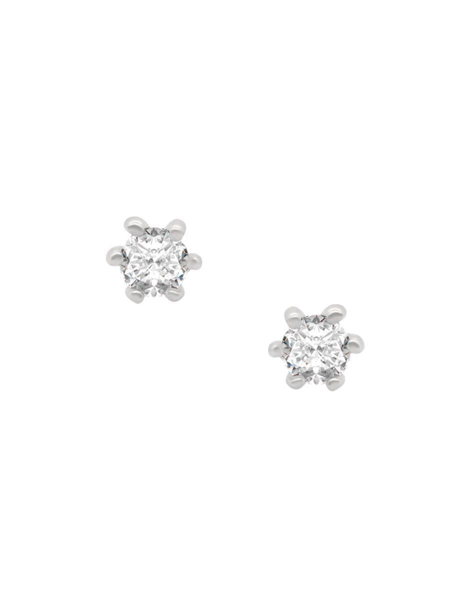 Aretes redondos Eire de oro con acabado brillante diamante Aretes redondos Eire de oro con acabado brillante diamante