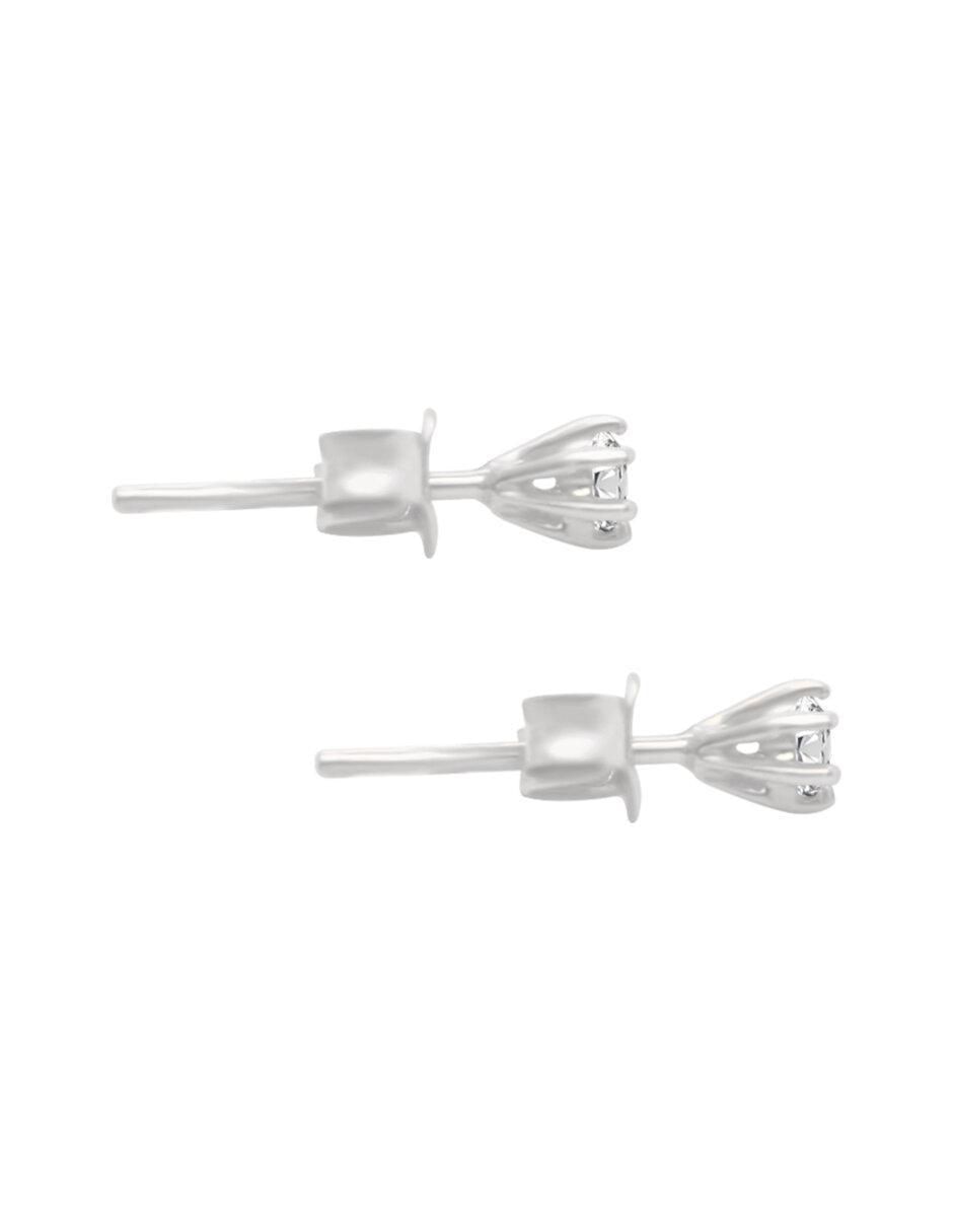 Aretes redondos Eire de oro con acabado brillante diamante 2