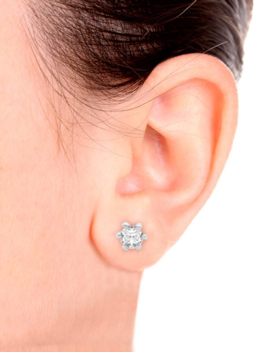 Aretes redondos Eire de oro con acabado brillante diamante 3
