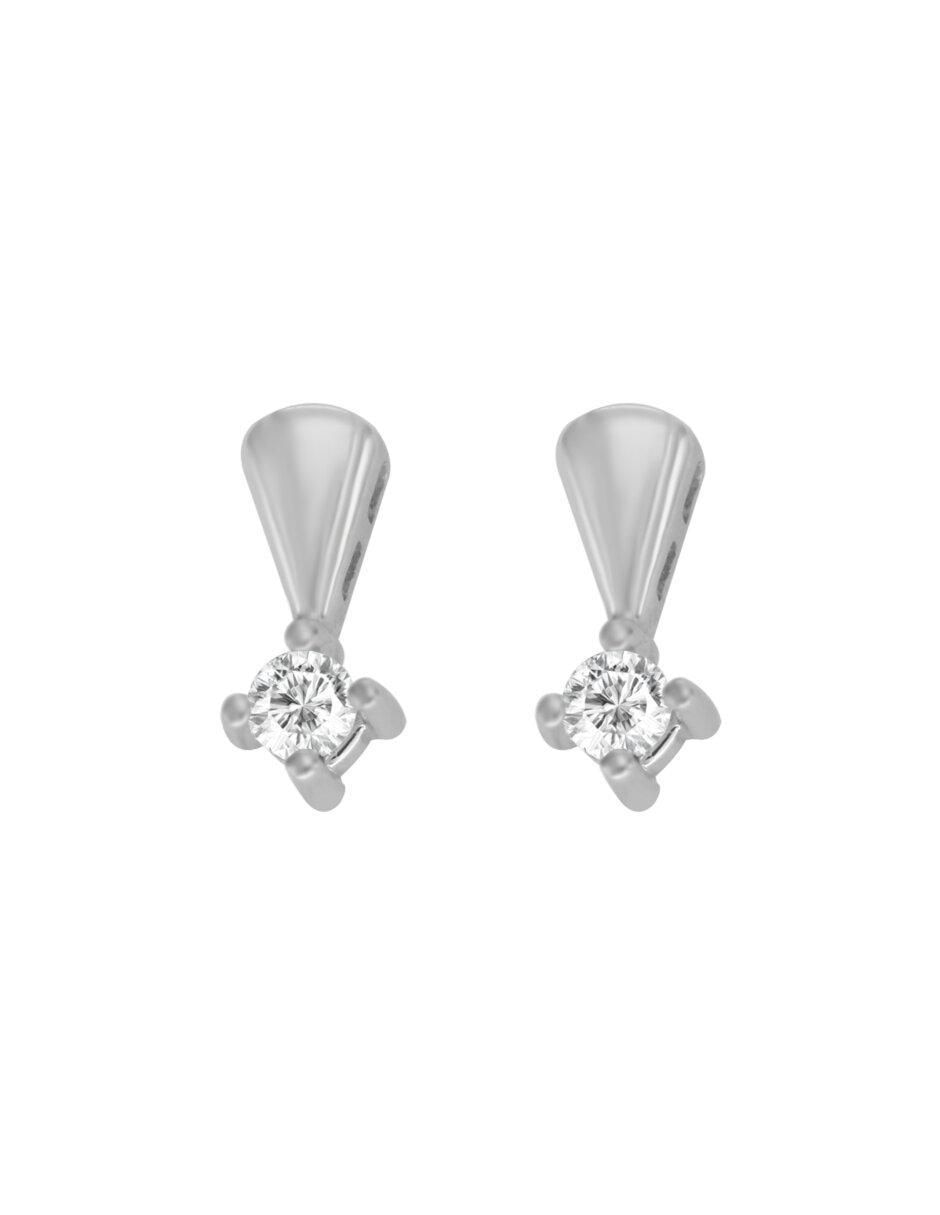 Aretes Intensity de oro blanco con acabado brillante diamante