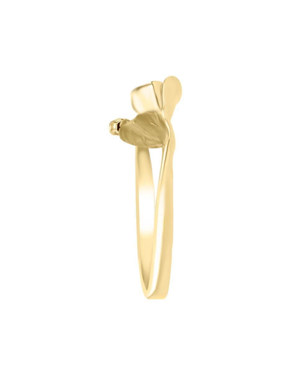 Anillo de flor Irfan 14 k de oro diamante brillante 3
