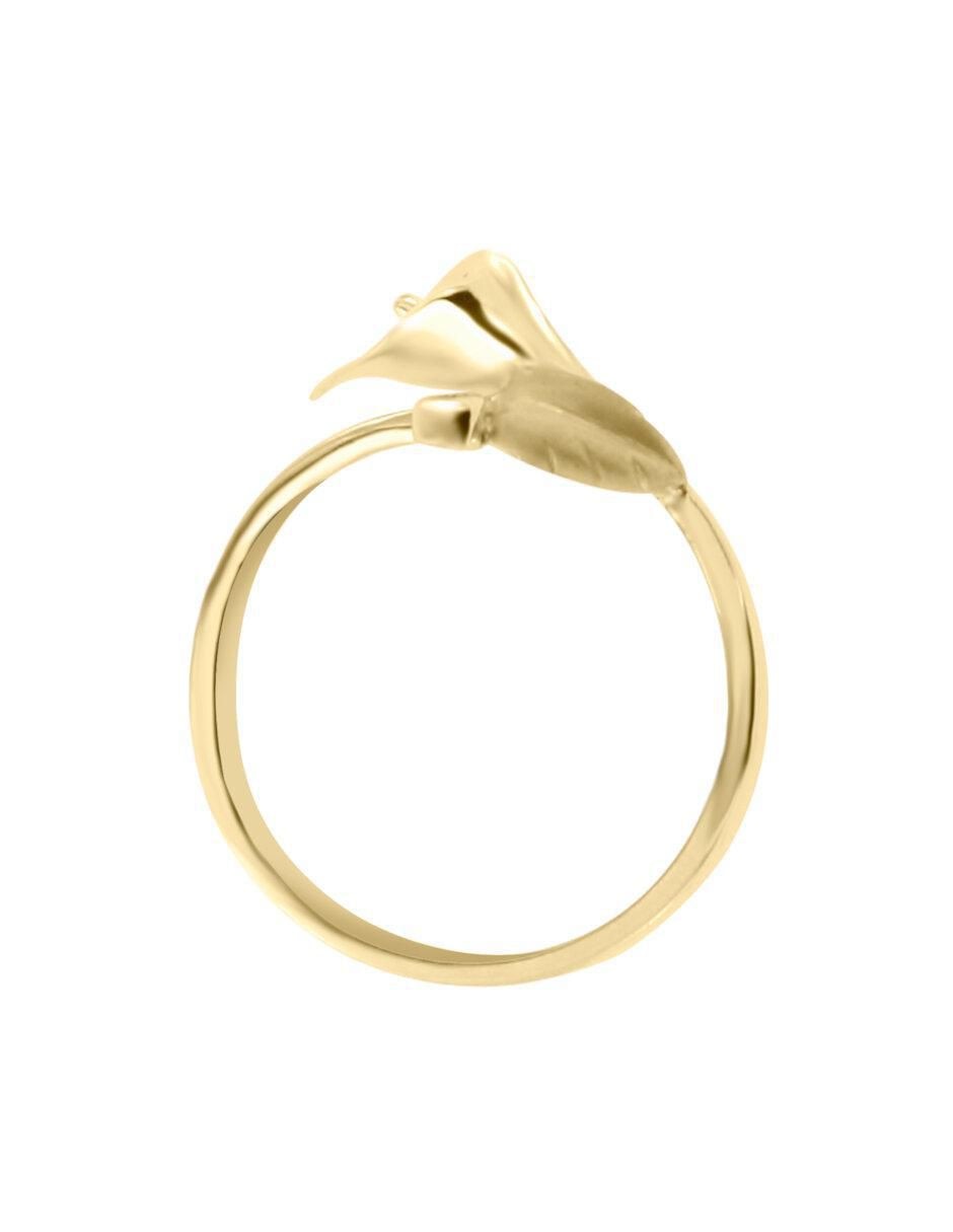 Anillo de flor Irfan 14 k de oro diamante brillante 4