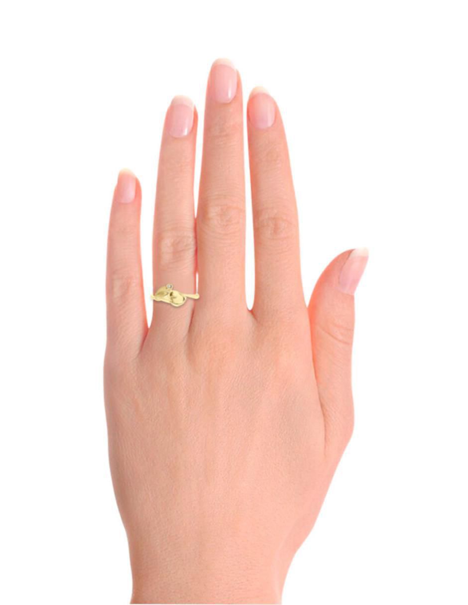 Anillo de flor Irfan 14 k de oro diamante brillante 5