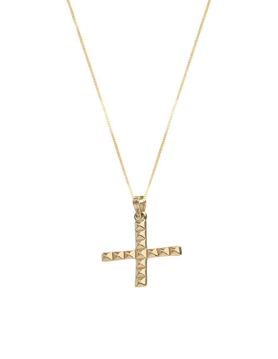 Collar con dije no aplica "de (si aplica)" cruz fonelli sin familia "de" oro 14 k