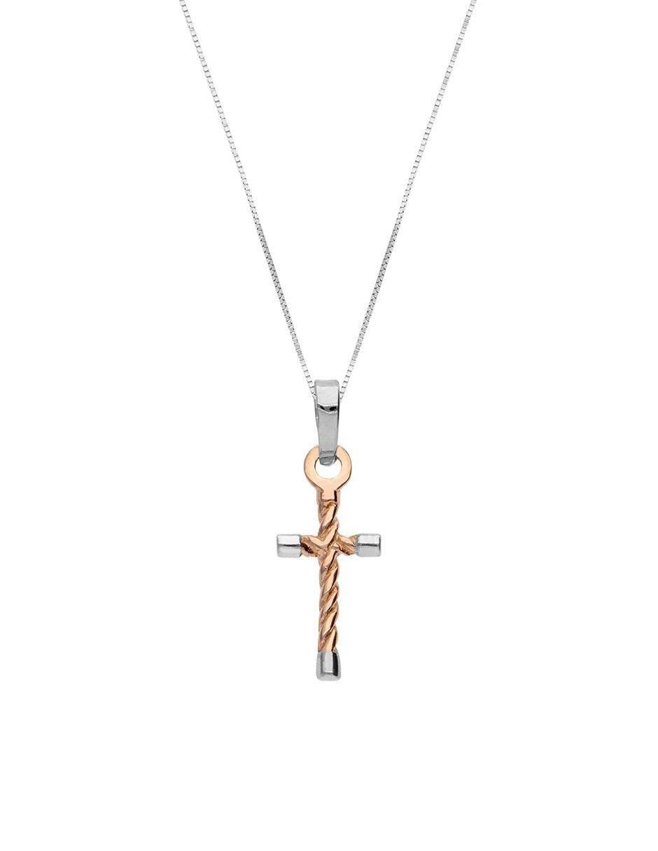 Collar con dije de cruz de oro 14 K Collar con dije de cruz de oro 14 K