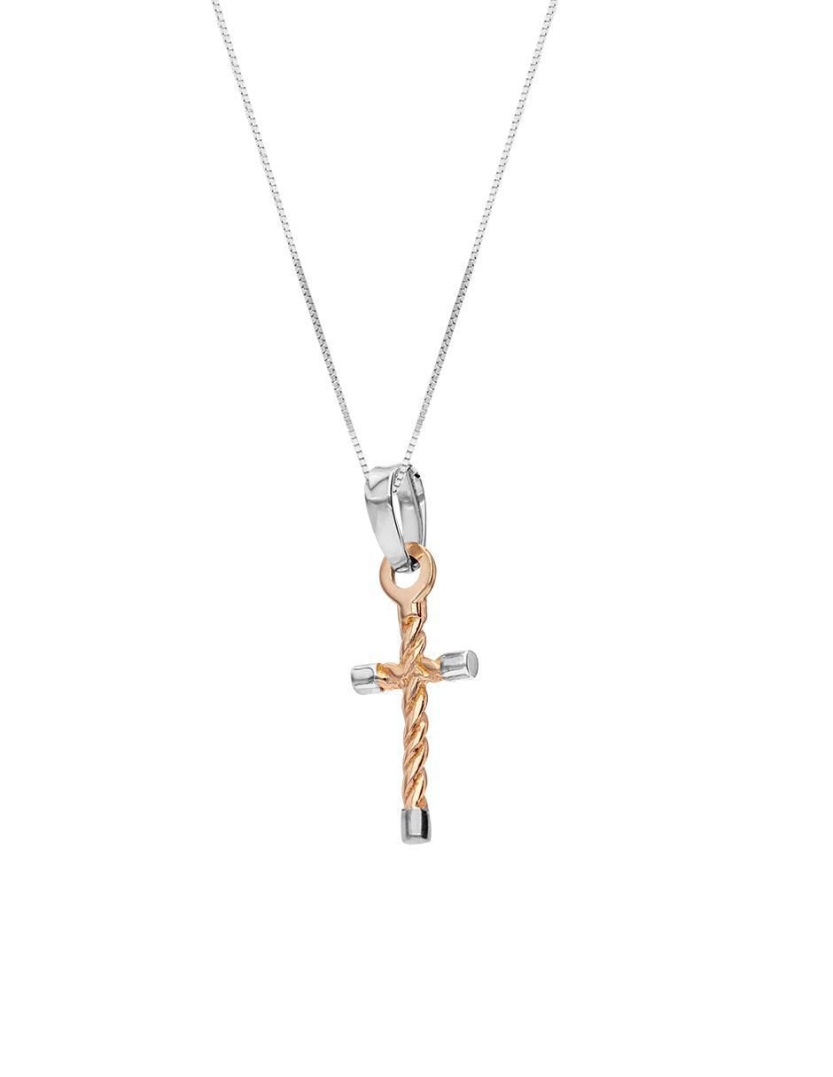 Collar con dije de cruz de oro 14 K 2